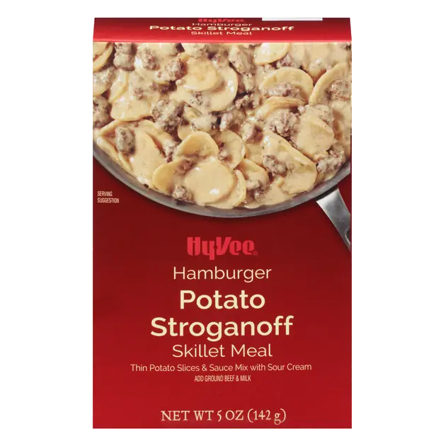 Hamburger Potato Stroganoff Thin Potato Slices & Beef Flavored Sauce Mix with Sour Cream Skillet Meal