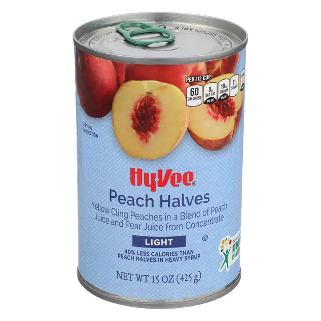 Light Yellow Cling Peach Halves in a Blend of Peach Juice and Pear Juice From Concentrate