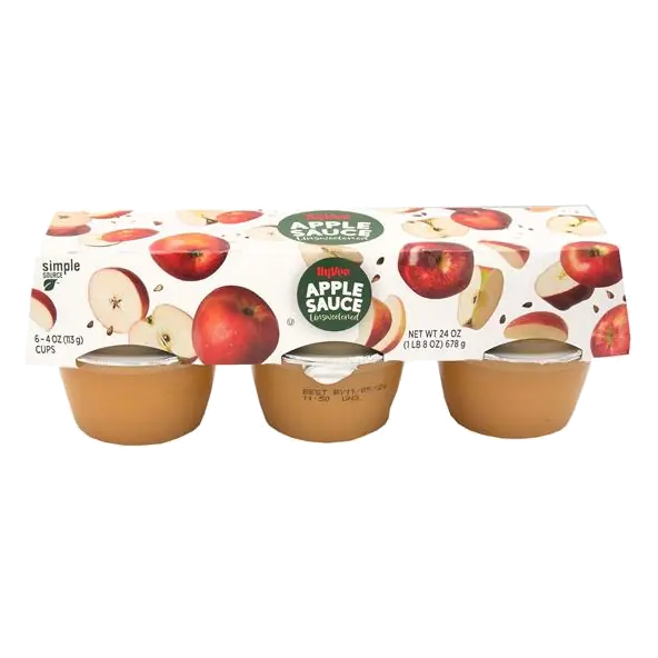 Hy-Vee Natural Style Apple Sauce 6-4 oz Cups