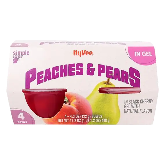 Peaches and Pears in Naturally Flavored Black Cherry Gel