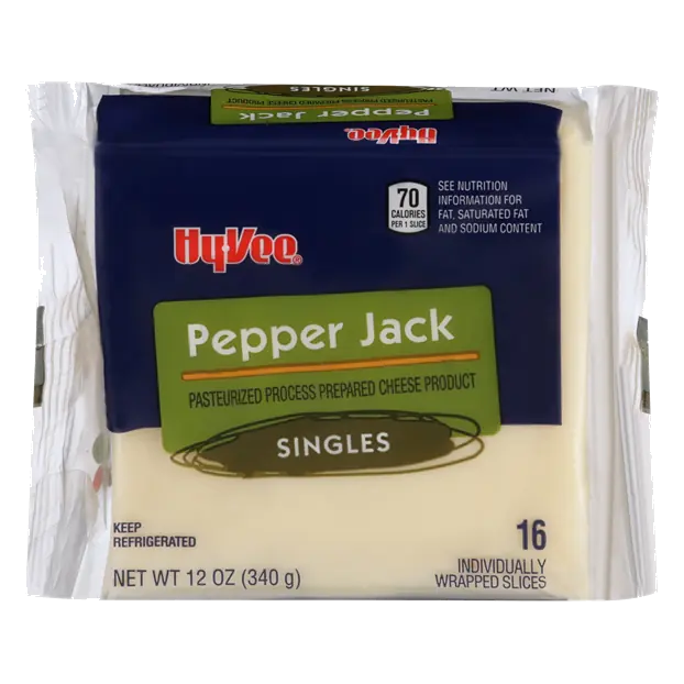 Pepper Jack Pasteurized Process Prepared Cheese Product Singles