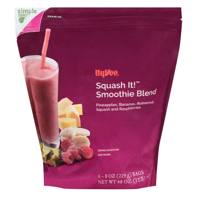 Pineapples Bananas Butternut Squash and Raspberries Smoothie Blend