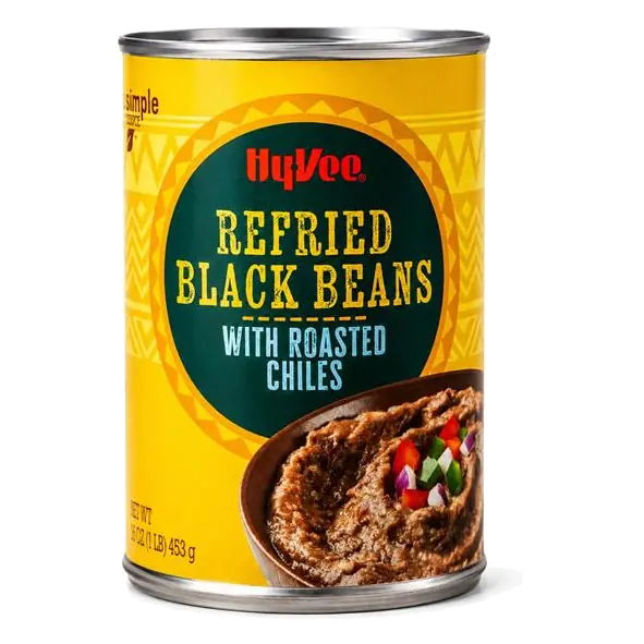 Refried Black Beans with Roasted Chiles