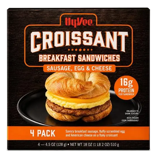 Hy-Vee Sausage, Egg, & Cheese Croissant Breakfast Sandwiches