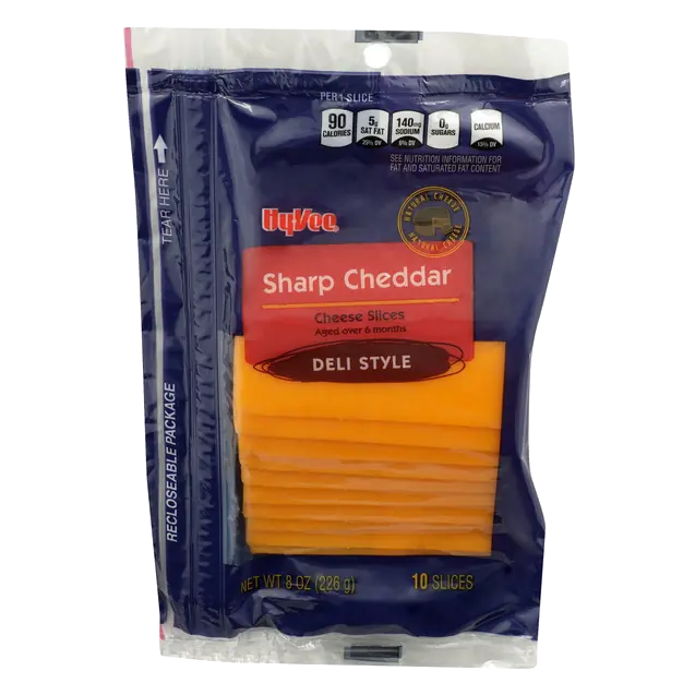 Sharp Cheddar Deli Style Cheese Slices