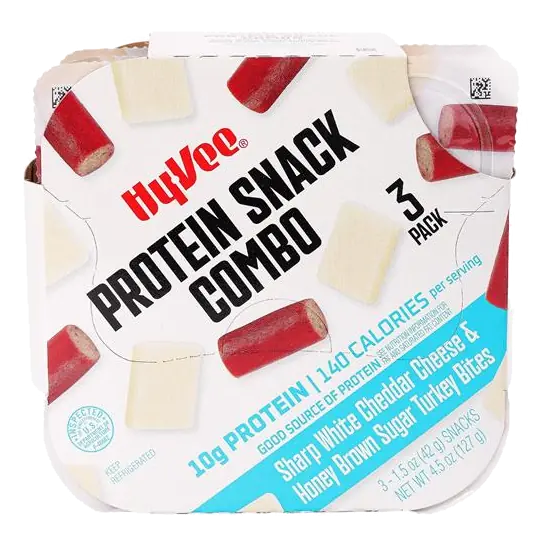 Sharp White Cheddar Cheese & Honey Brown Sugar Turkey Sausage Bites Protein Snack Combo