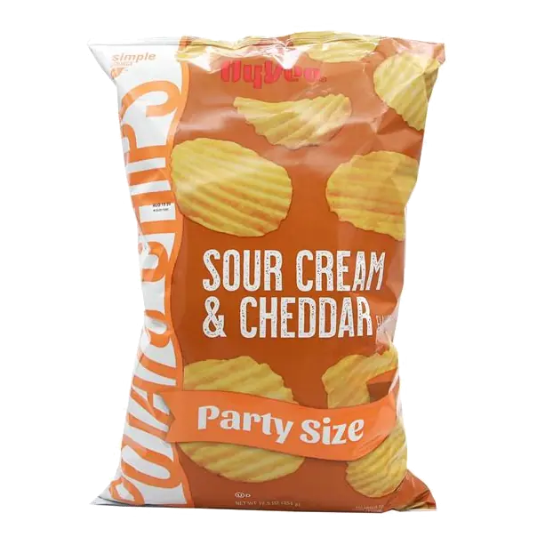 Hy-Vee Sour Cream & Cheddar Wavy Potato Chips Party Size