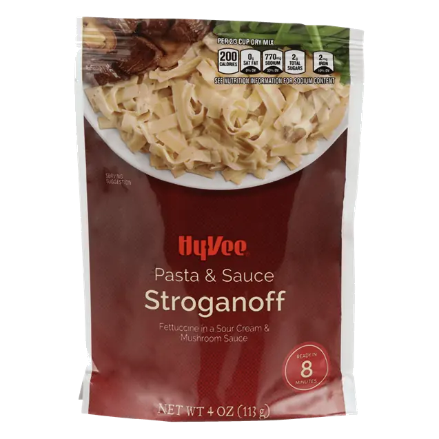 Stroganoff Fettuccine Pasta in a Sour Cream & Mushroom Sauce