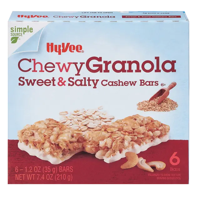 Sweet & Salty Cashew Chewy Granola Bars