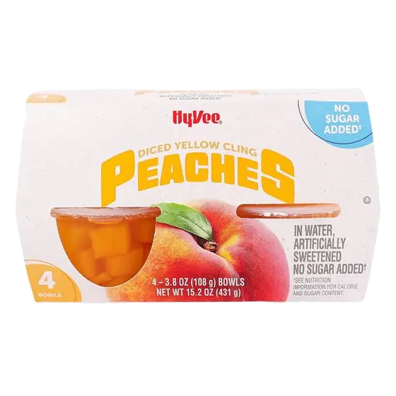Sweetened Diced Yellow Cling Peaches in Water