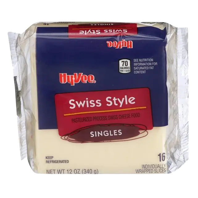 Swiss Style Pasteurized Process Cheese Food Singles