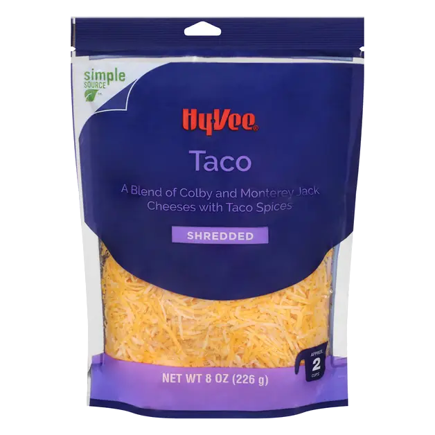 Taco a Blend of Colby and Monterey Jack Shredded Cheeses with Taco Spices