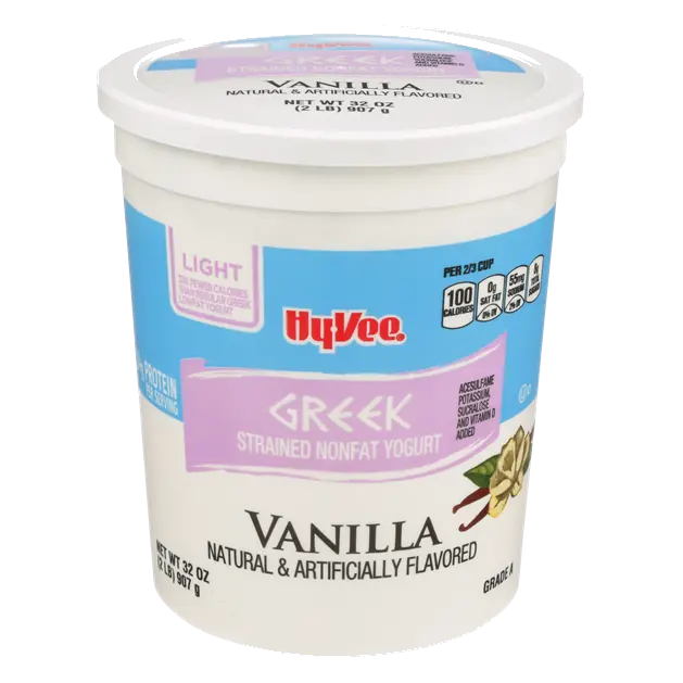 Vanilla Flavored Greek Strained Nonfat Yogurt
