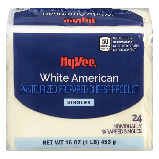 White American Pasteurized Prepared Cheese Product Singles