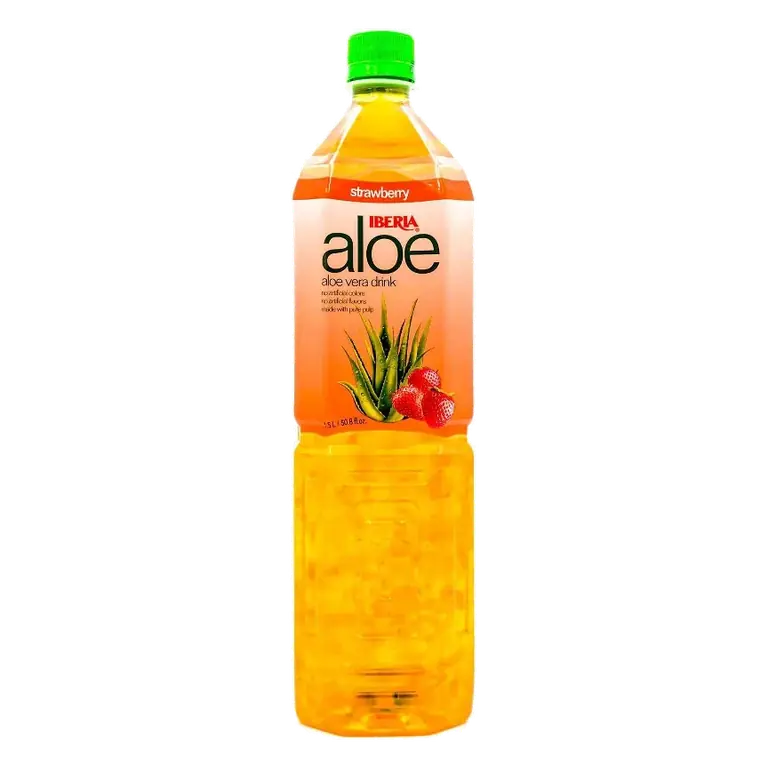 IBERIA aloe Strawberry Aloe Vera Drink, 50.8 fl oz Bottle