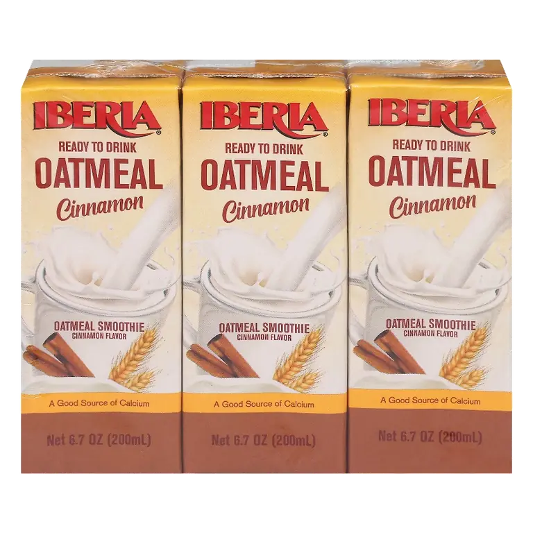 Iberia Cinnamon Oatmeal Drink, 3pk/6.7 fl oz Cartons: Non-Caffeinated, 6g Protein