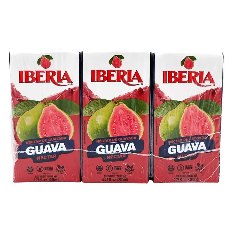 Iberia Guava Nectar Drink, 3pk/6.7 fl oz Cartons: Non-Caffeinated, 25% Juice