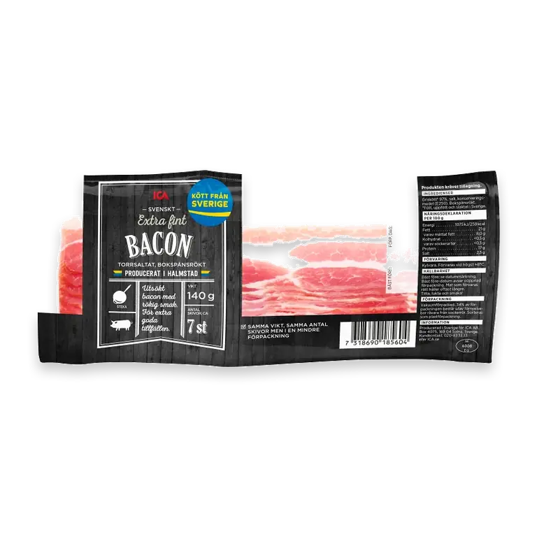 Bacon Extra Fin Torrsaltat 140g