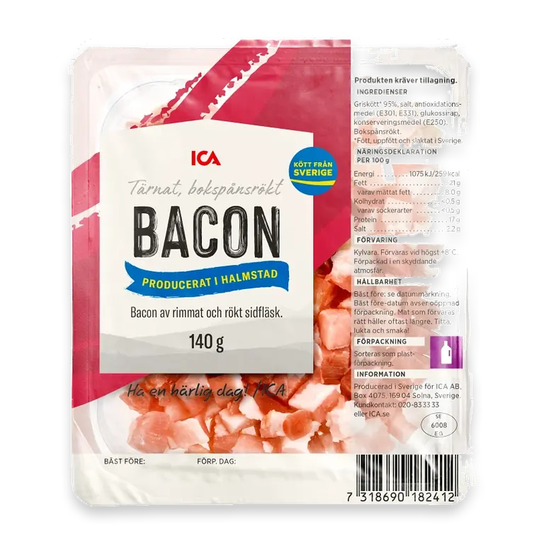 Bacon Tärnad 140g