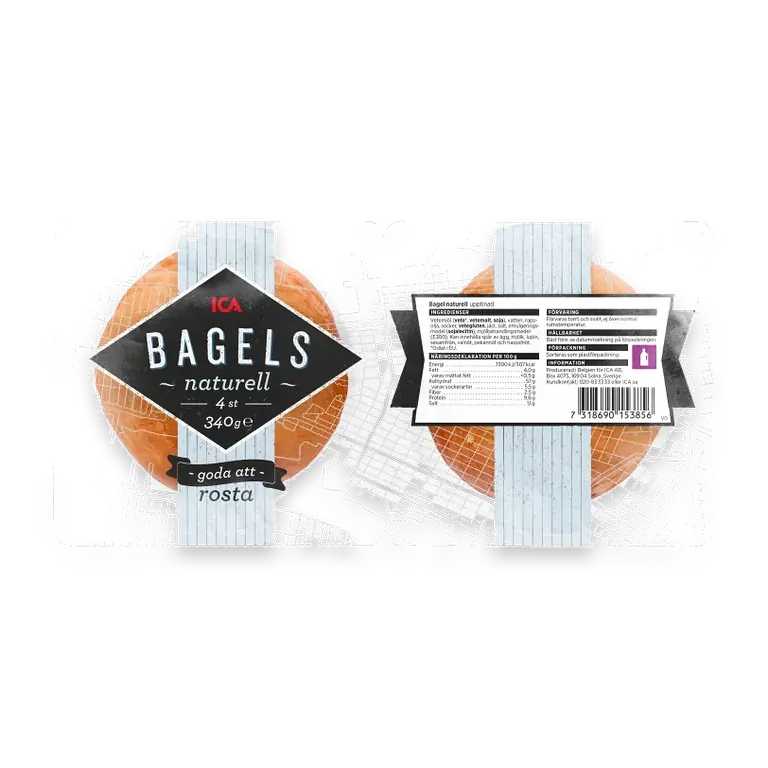 Bagels Naturell 4-p 340g
