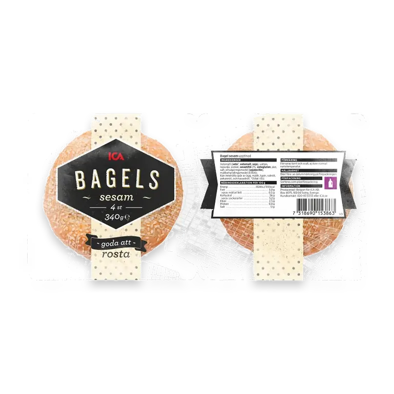 Bagels Sesam 4-p 340g