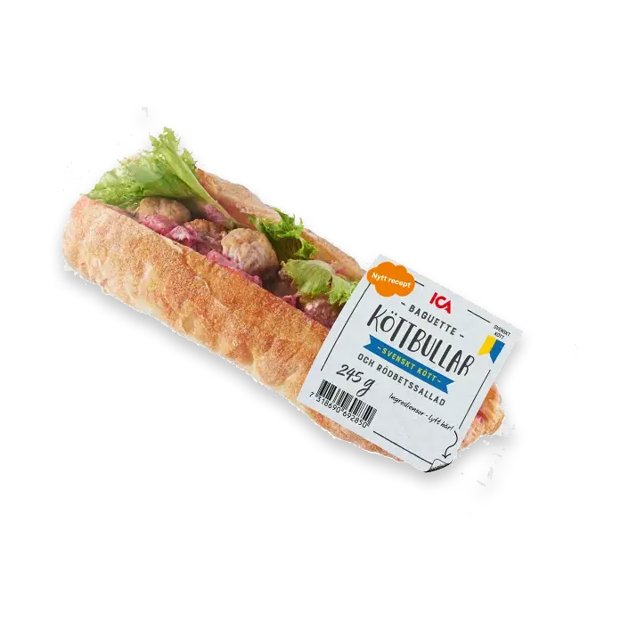 Baguette Köttbullar Rödbetssallad 245g