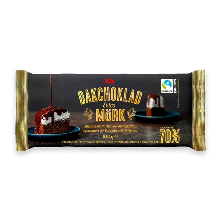 Bakchoklad Extra Mörk 70% 100g