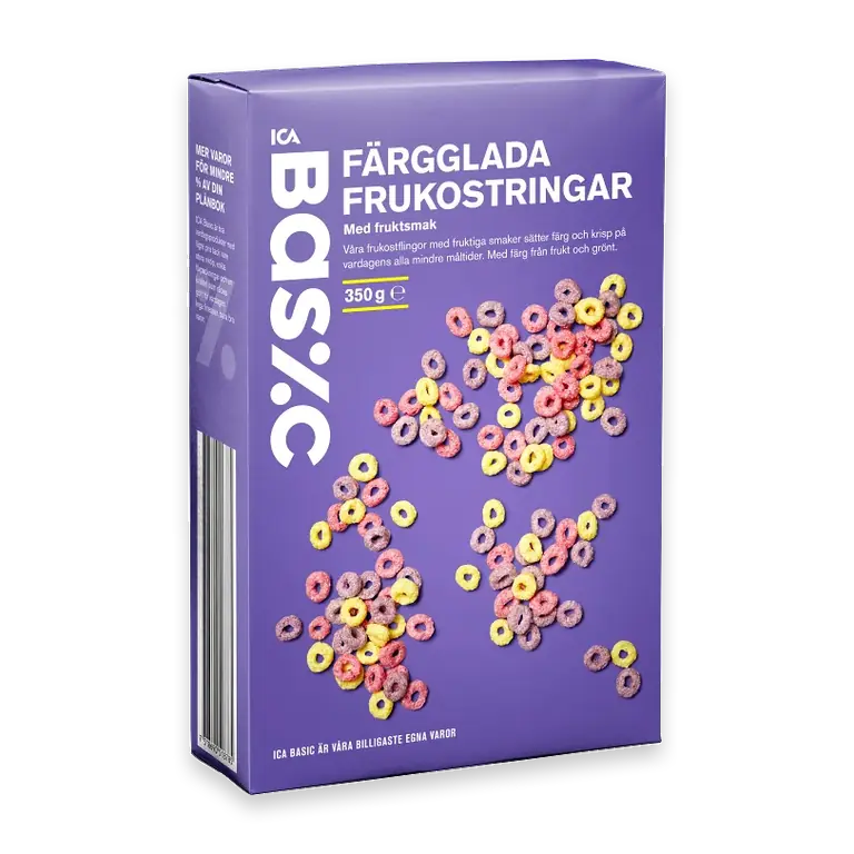 Färgglada frukostringar 350g