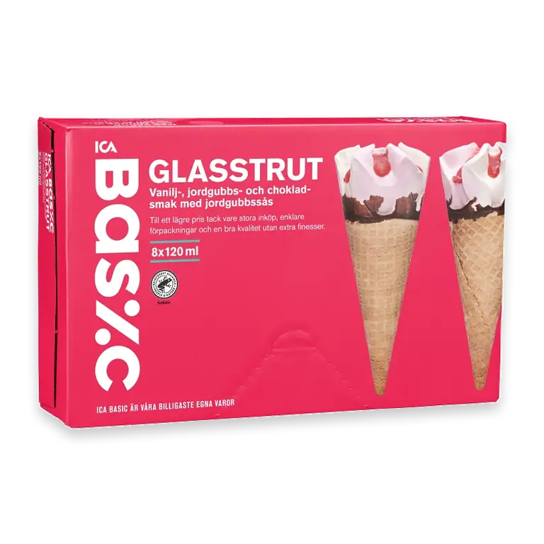 Glasstrut Jordgubb 8-p