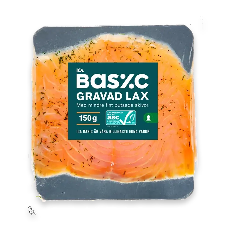 Lax Färsk Gravad Skivad 150g Miljömärkt