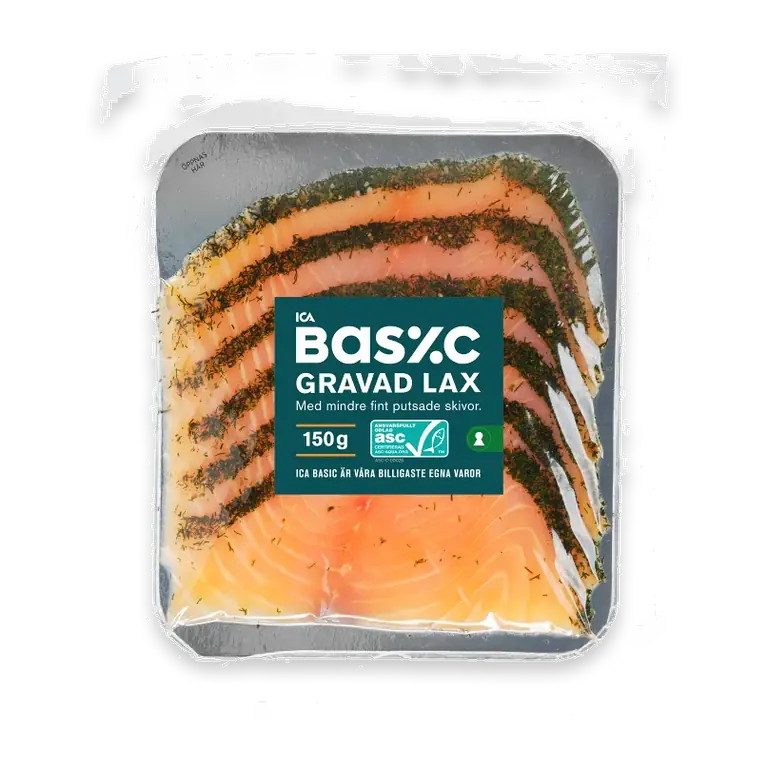 Lax Gravad Skivad Upptinad 150g