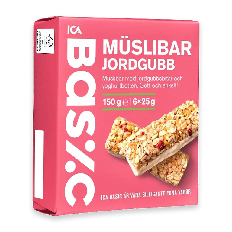Muslibar Jordgubb 6-p 150g