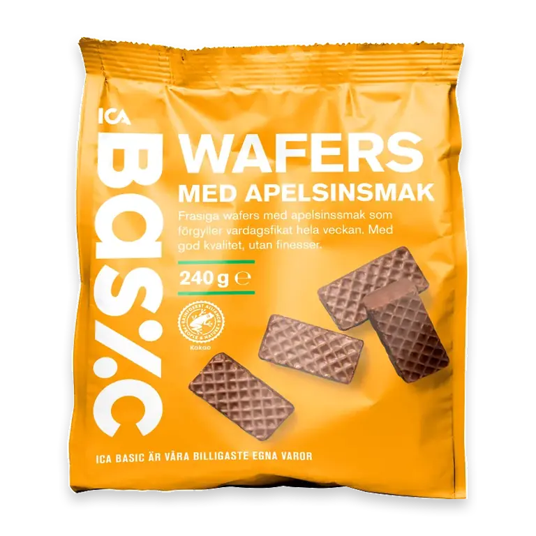 Wafers med apelsinsmak 240g
