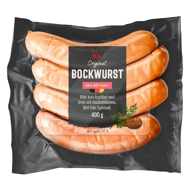 Bockwurst 88% kötthalt 400g
