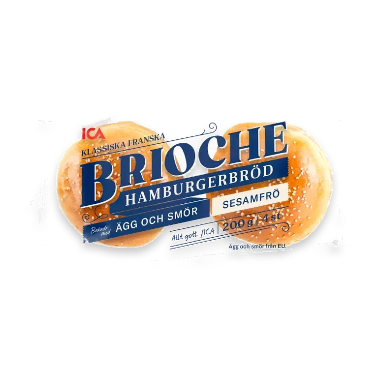 Brioche Hamburgerbröd Sesam 4-p 200g