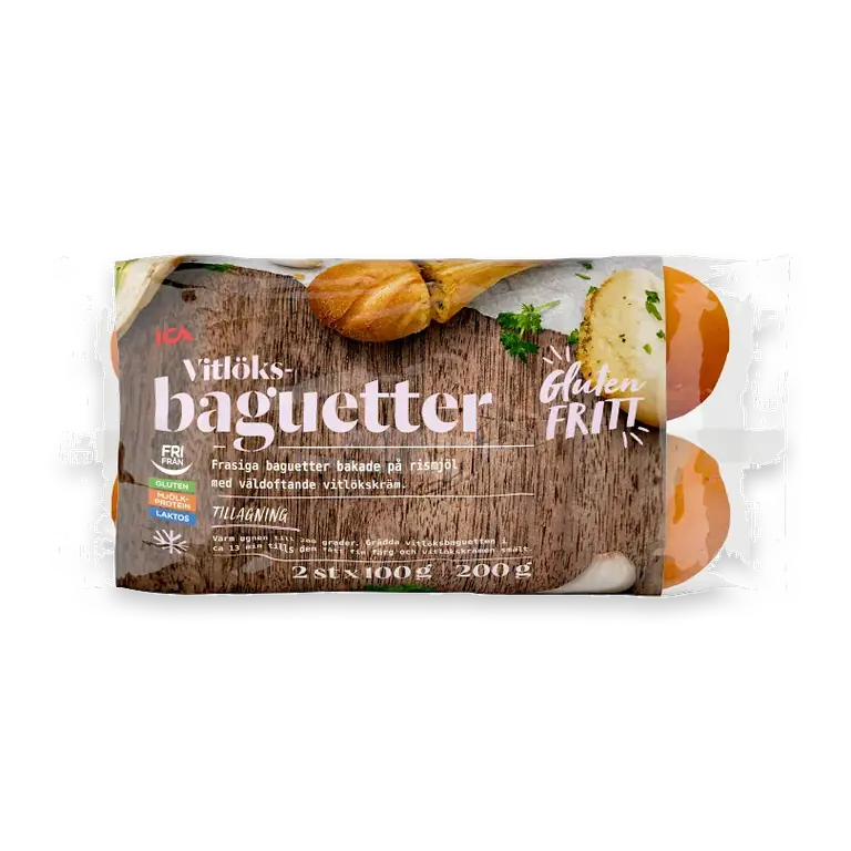 Bröd Vitlöksbaguette Glutenfri Fryst 2-p 200g