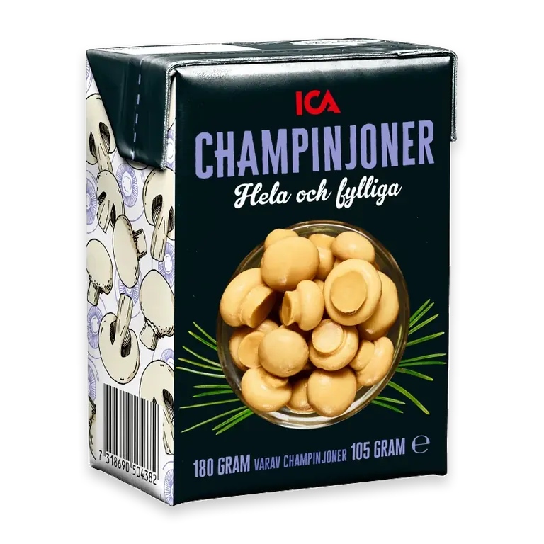 Champinjoner i tetra hela 180g