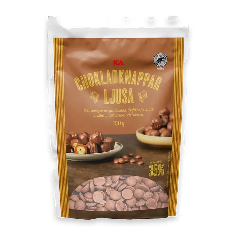Chokladknappar Ljus Choklad 150g