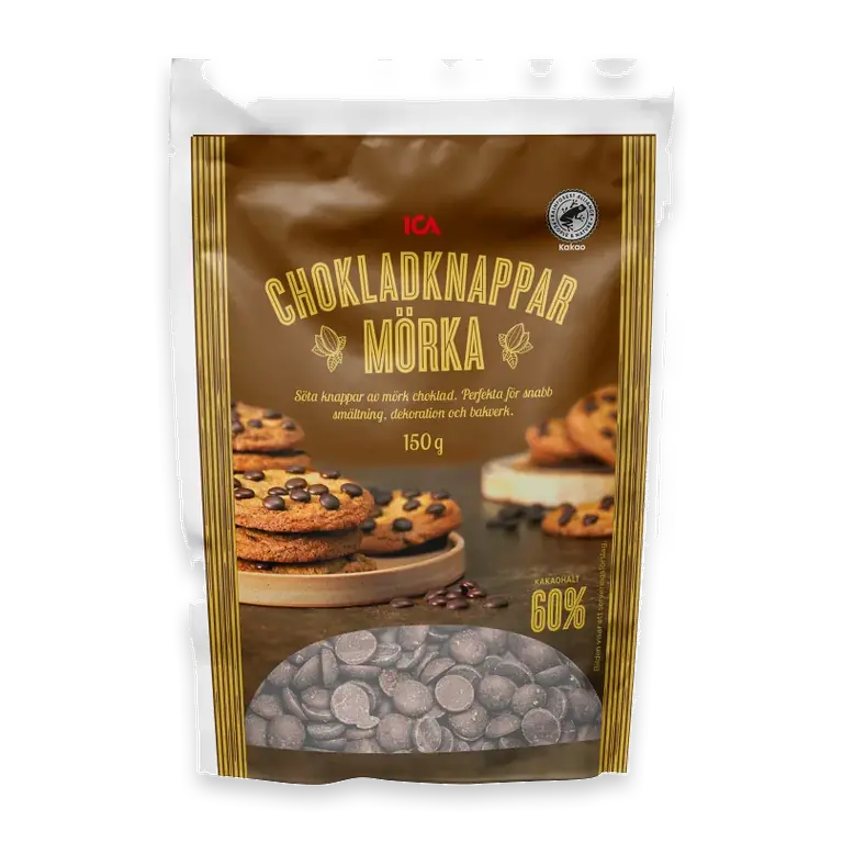 Chokladknappar Mörk Choklad 150g