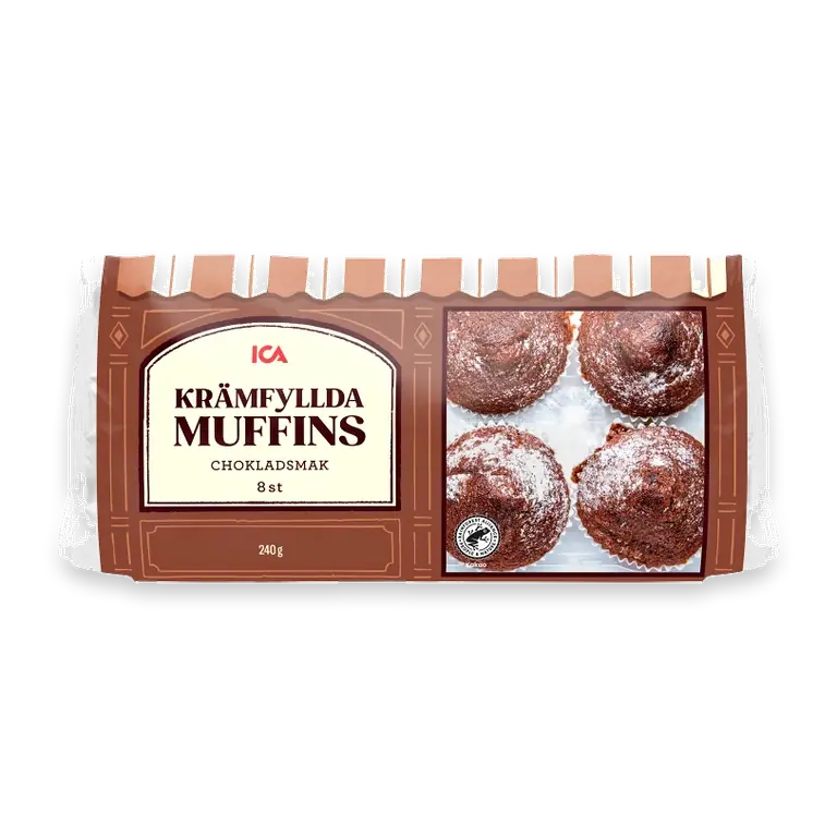 Chokladmuffins Krämfyllda 8-pack 240g