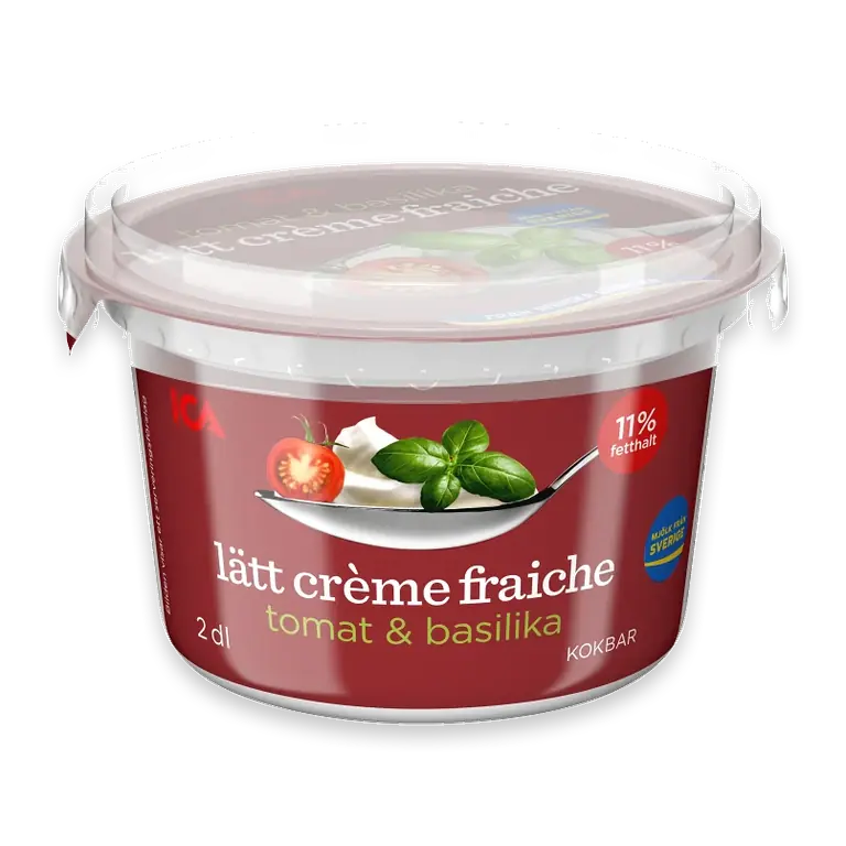 Crème fraiche Lätt Tomat & Basilika 11% 2dl