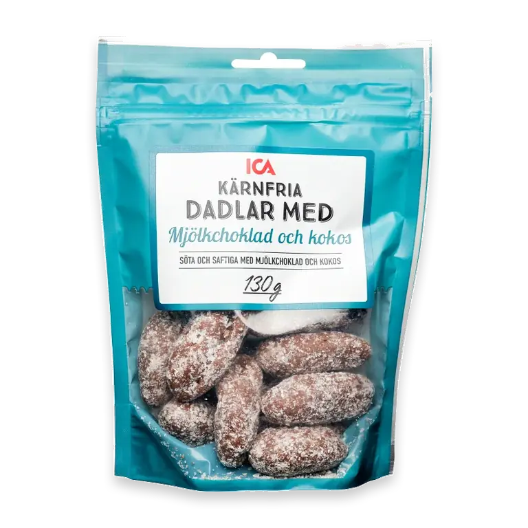 Dadlar mjölkchoklad och kokos 130g Klass 1
