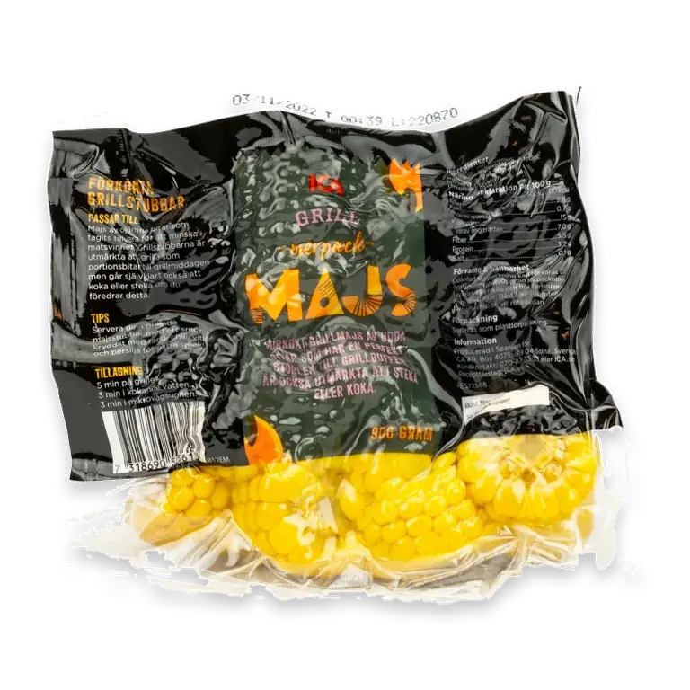 Förkokt majs i bit 900g