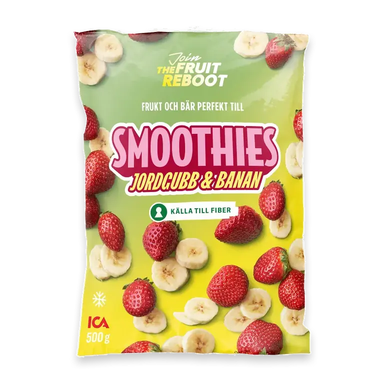Frukt till smoothies Jordgubb & banan Fryst 500g