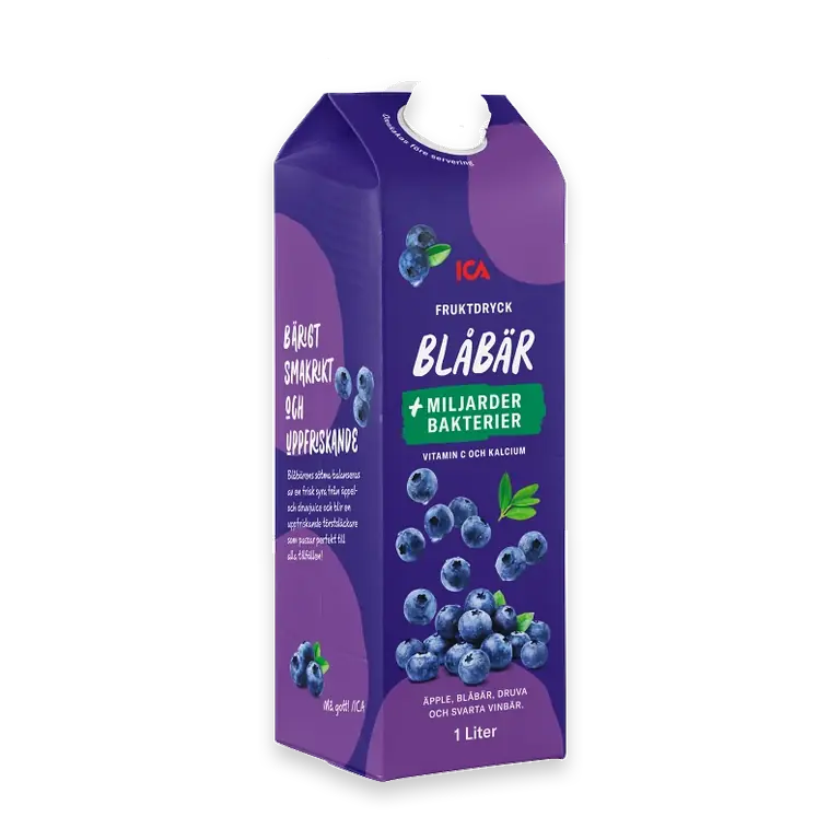 Fruktdryck Blåbär med bakteriekultur 1000ml