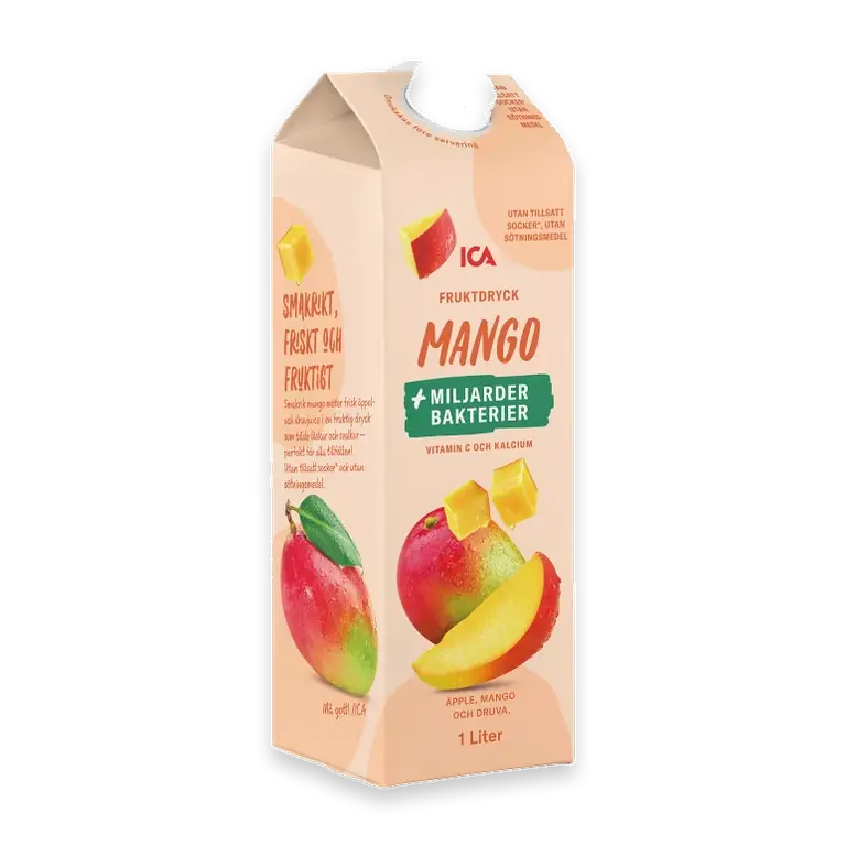 Fruktdryck Mango med bakteriekultur utan tillsatt socker 1000ml