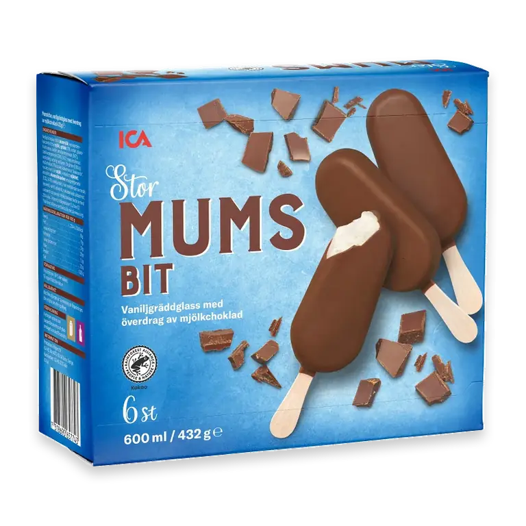 Glasspinnar Mumsbit choklad stor 6-p