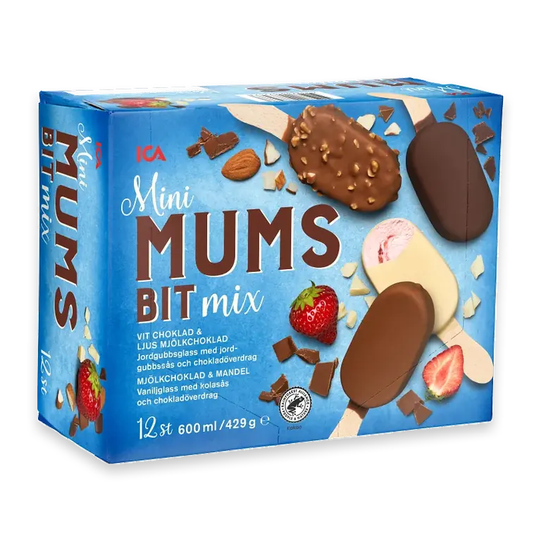 Glasspinne Minimumsbit Jordgubb choklad & mandel 12-p 420g