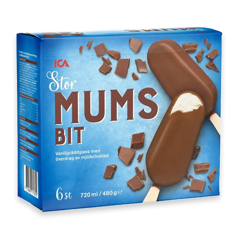 Gräddglass Mumsbit Stor 6-p 480g