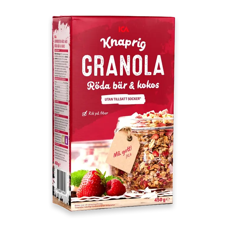 Granola Röda bär & kokos 450g